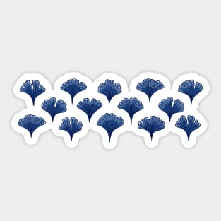 Blue Ginkgo biloba leaves Sticker